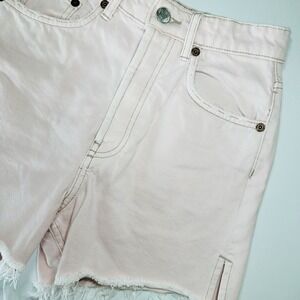 Zara Cutoff Shorts Women's US 2 Blush Pink Wash Denim Distressed Grunge Boho